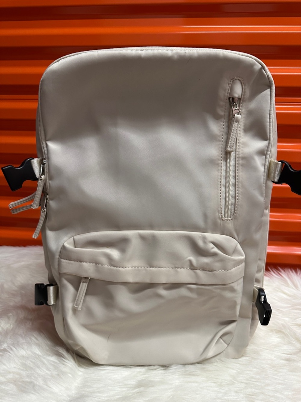 Women’s Minimalist Cream Travel Backpack - Versatile Everyday Bag